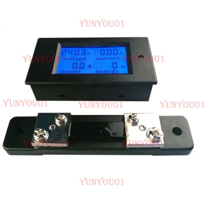 DC Digital Energy Meter 6.5-100V 50A 4 IN1 LCD Voltage and Current Watt KWh Energy Strap 50A Shunt