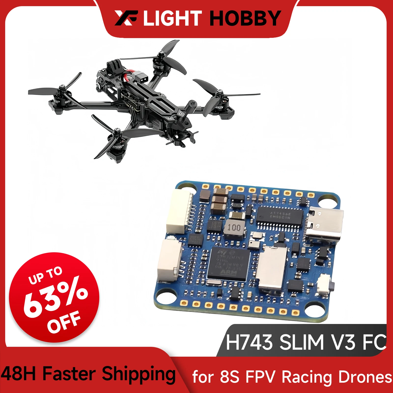 

XFlight Hobby H743 SLIM V3 Flight Controller 2-8S Lipo 30.5X30.5mm for RC Multirotor FPV Drone Support ArduPilot/BetaFlight/INAV