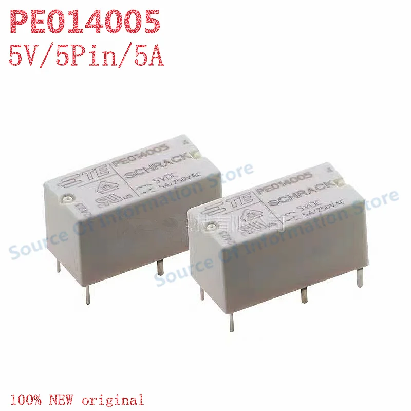 

5Pcs PE014005 TE Relay 5VDC 5-Pin 5A Durable Electronic Component for Electrical Engineering Projects