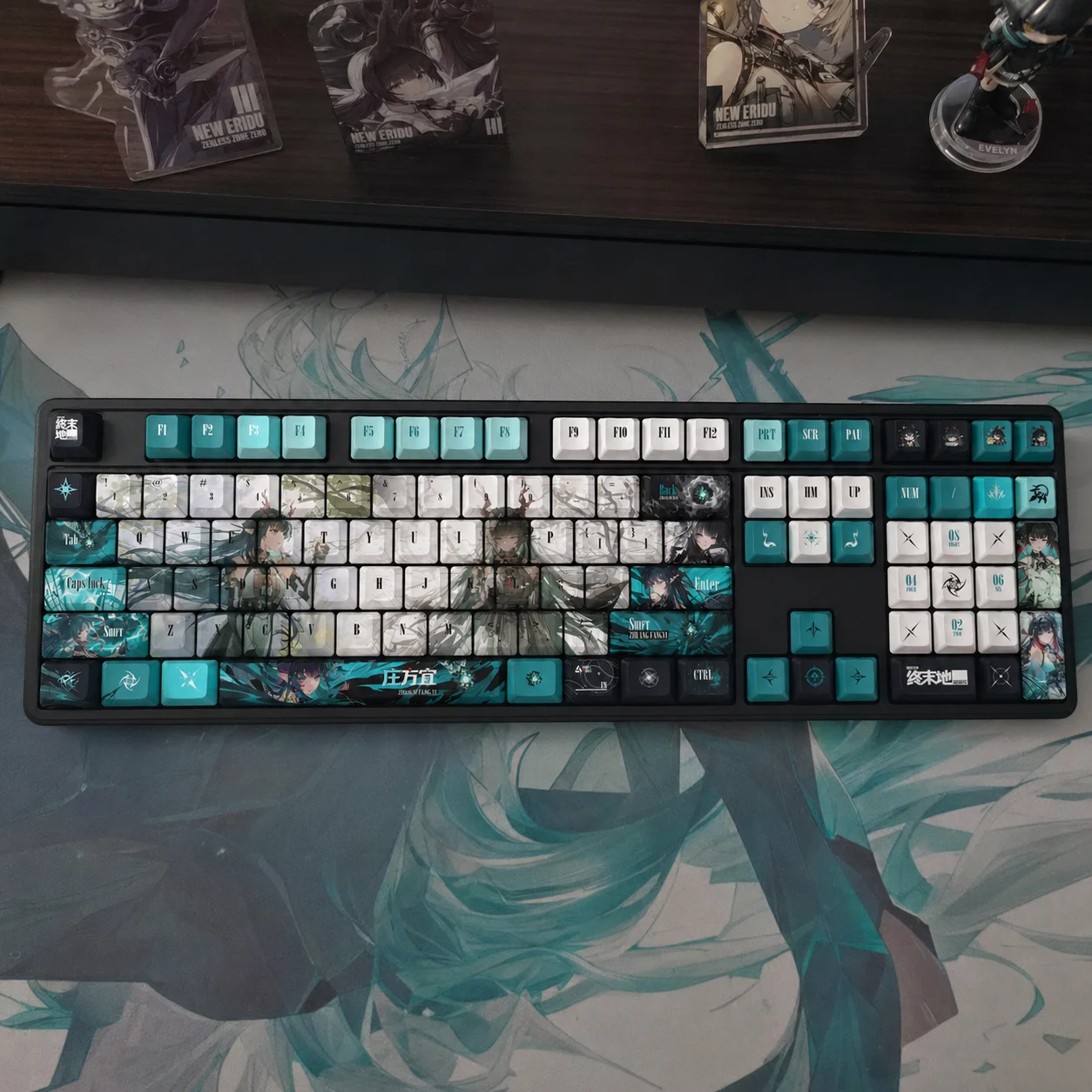 Zhuang Fangyi‌ Keycaps 122 Keys ‌Arknights: Endfield Keycap ゾアン・ファンイ‌ Anime PBT Cherry Profile for ANSI Made68 Mad68 Wooting60