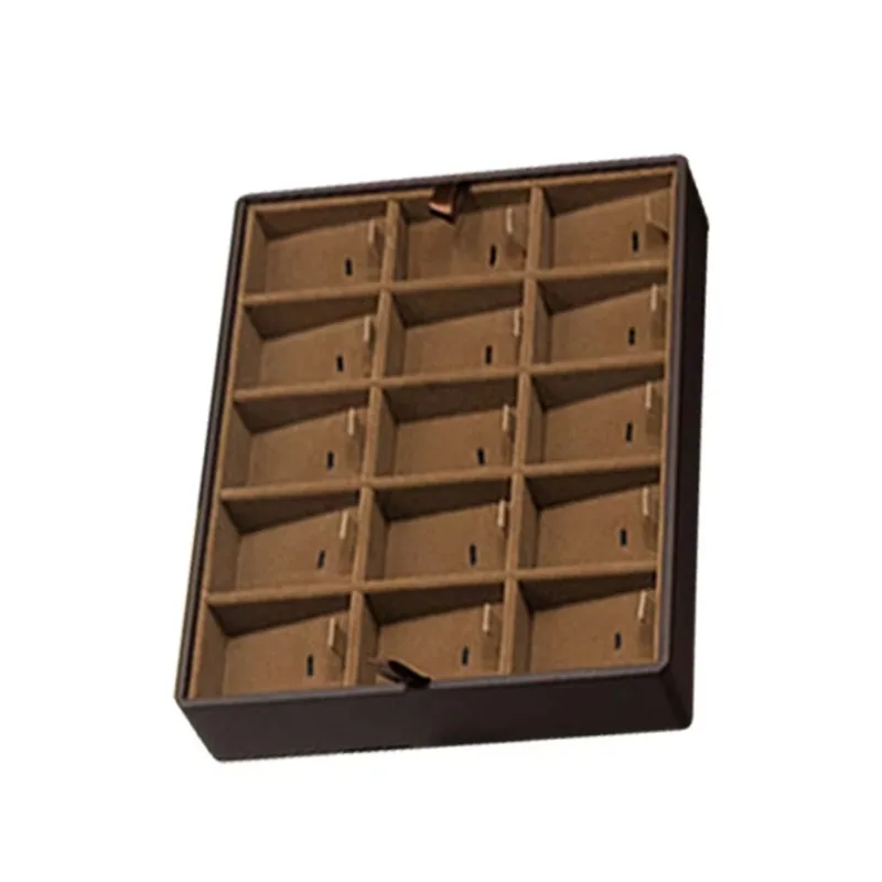 Compartiments de fonction Mulit en cuir PU noir, organisateur de transport de bijoux, valise pour hommes, bijoux de voyage, grand pour les affaires