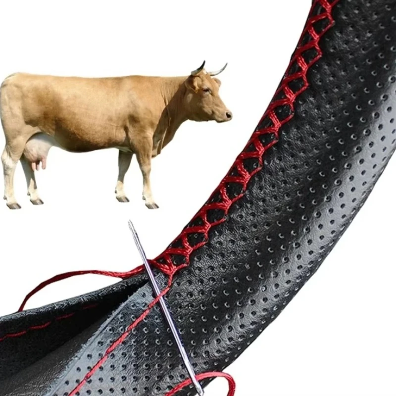 

PU Leather Steering Wheel Cover For Car Braiding Steering Wheel Protector Covers Anti Scratch Steering Accessories