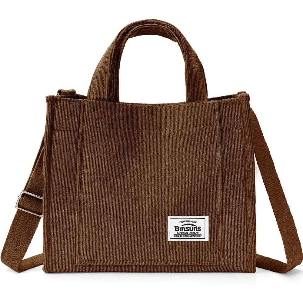 

Corduroy Tote Bag for Women Small Satchel Bag Mini Tote Bag Aesthetic Crossbody Handbag - School Work Travel Shopping