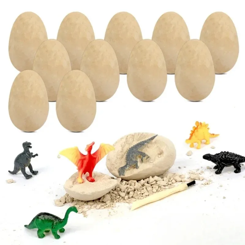 12pcs Mud Dinosaur Egg Excavation Toys Biology Scientific Educational Archaeological Tyrannosaurus Toy for Kids Birthday Gifts