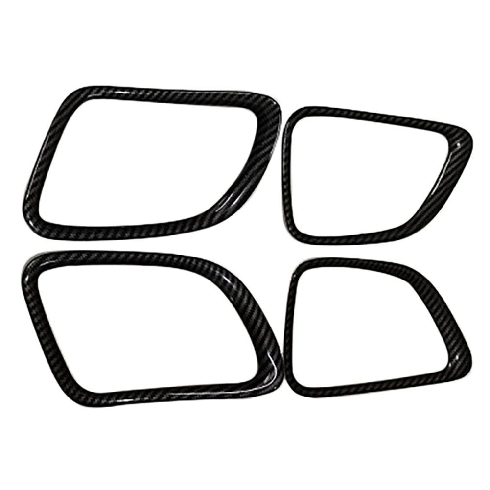 4Pcs Carbon Fiber Side Door Audio Speaker Cover Decorative Ring Cover Trims for Mercedes Benz C-Class W206 2021 2022