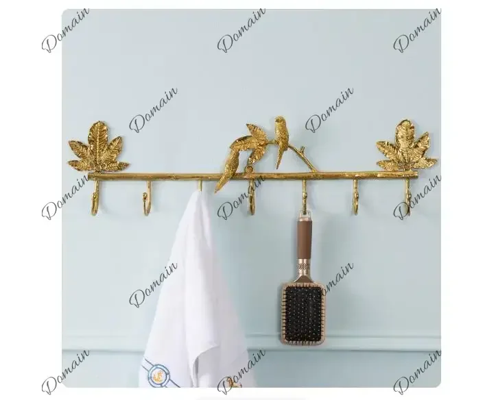 WQ Brass Light Luxury Bathroom Towel Rod Retro Hotel Creative Bauhinia Leaf Towel Rack