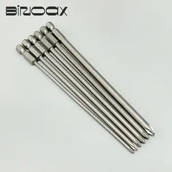 Binoax 6Pcs Magnetic Cross Screwdriver Bit Set S2 150mm PH1 PH2 Long Tools Set
