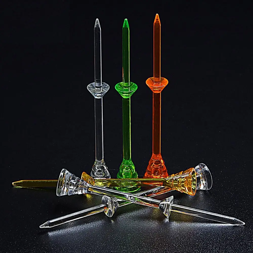 20 قطعة منخفضة المقاومة جولف تيز وسادة مطاطية طبقة مزدوجة نوادي الغولف المحملة 83 مللي متر البلاستيك جولف أدوات التدريب الرياضة في الهواء الطلق #2