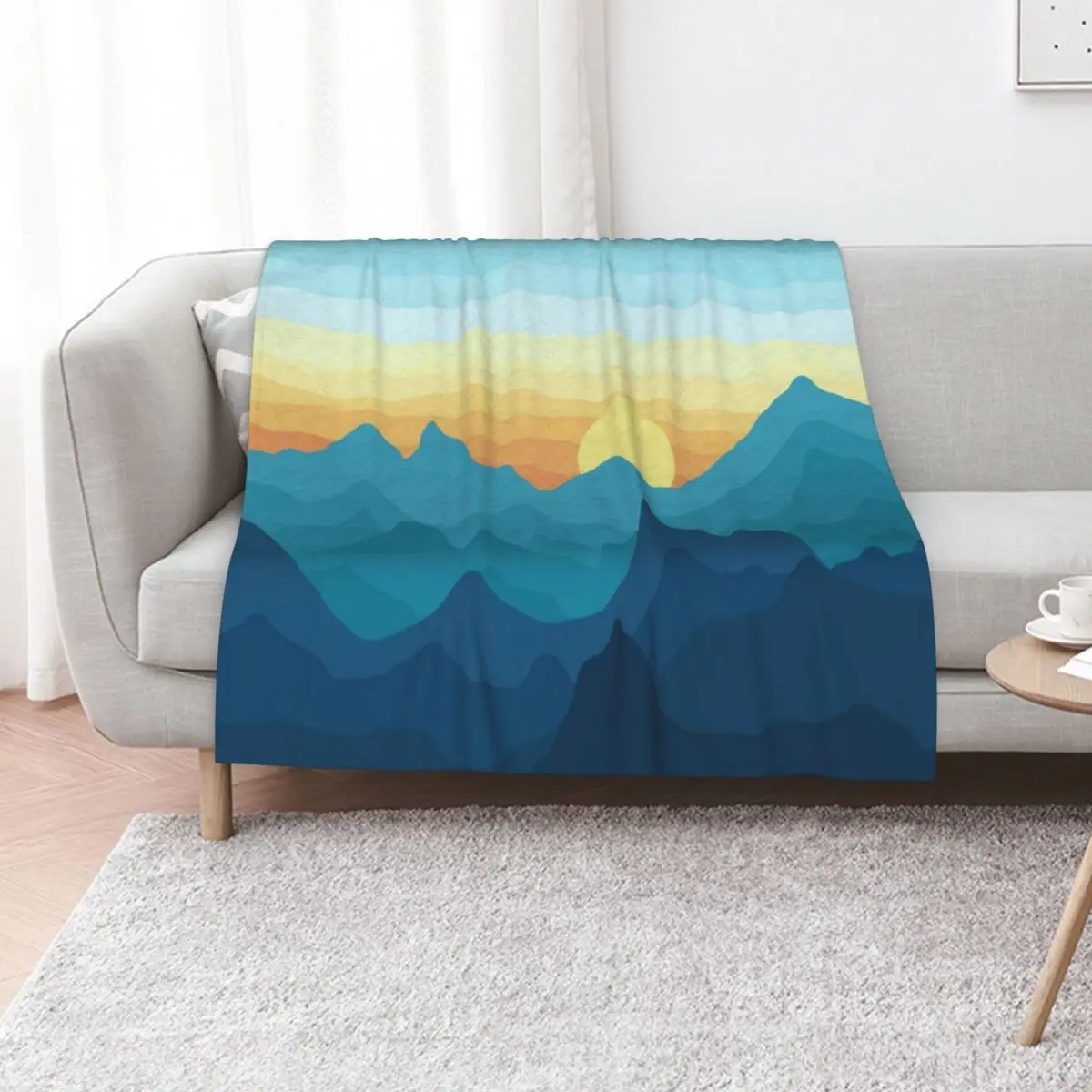 

Blue sunset Throw Blanket Designers Warm Thermal Nap Blankets