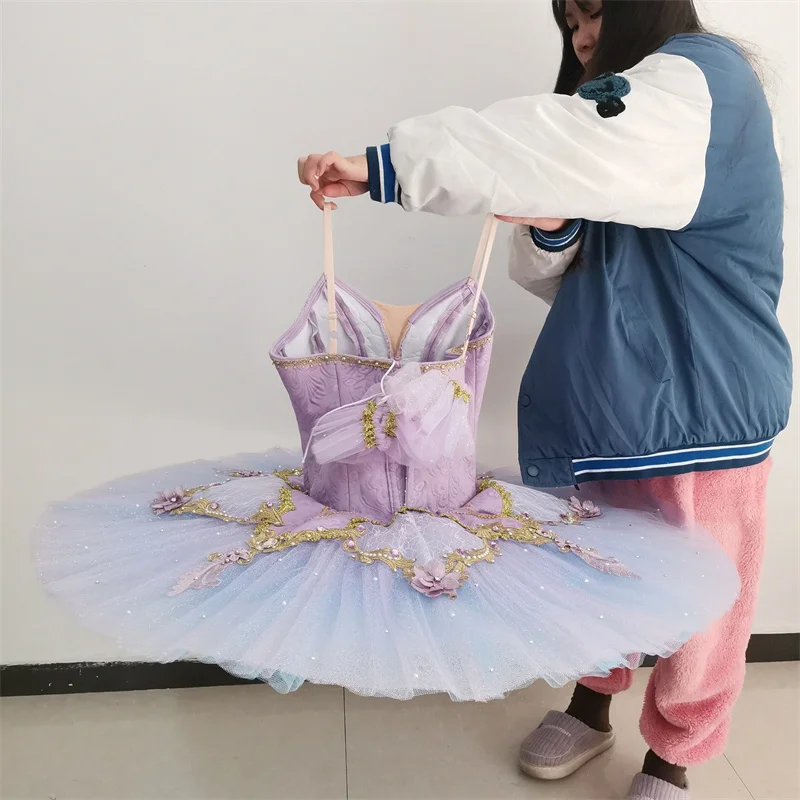 Fine Pattern High Quality Professional Custom Size Classical Adult Girls Lilac Bird Ballet Tutu Costumes