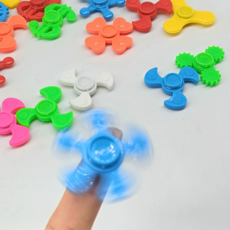 10Pcs Fun Multi-colour Cute Finger Gyro Plastic Mini Finger Gyro Children Educational Toys Daily Life Stress Relieving Toys Gift