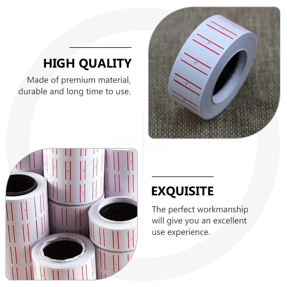 30 Rolls Label Sticker Labels Stickers White Price Paper Tag Machine Rectangle Self Adhesive Marker