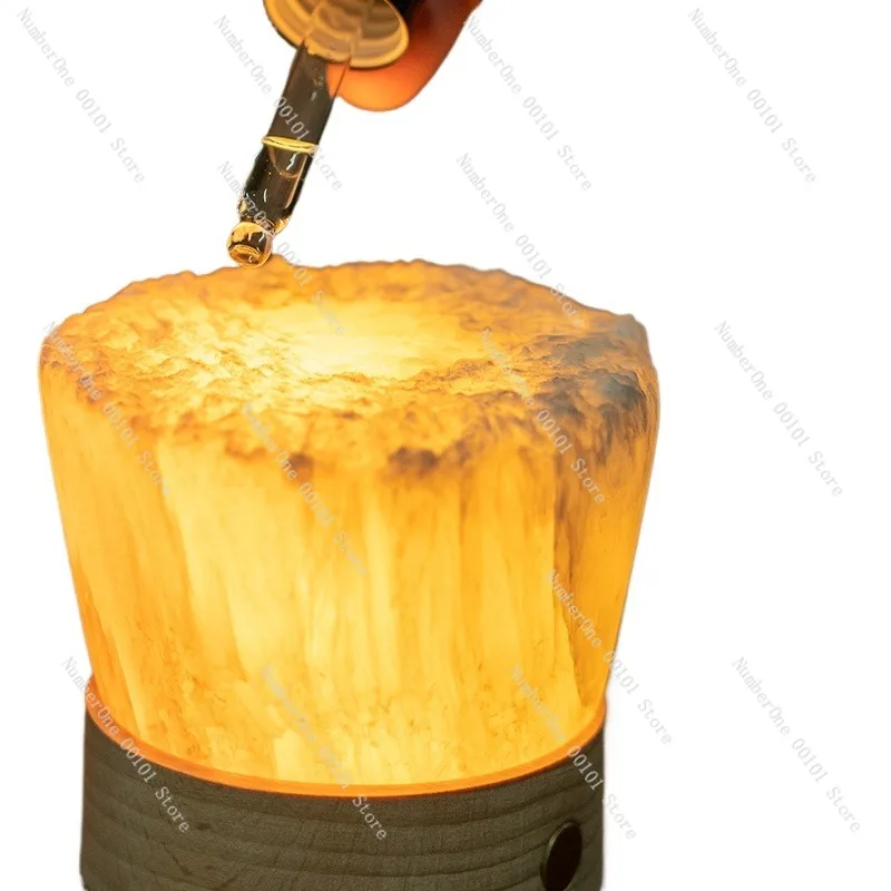 Creative Natural Diffuser Stone with LED Night Light,Flameless Aromatherapy Lamp for Bedroom Decoratio