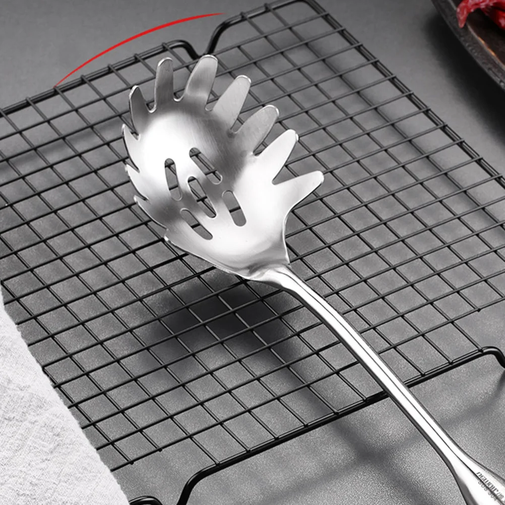 

Noodle Grabber Spoon High Temperature Resistant Smooth Handle Spaghetti Pasta Egg Dumpling Kitchen Gadget Slotted Noodle