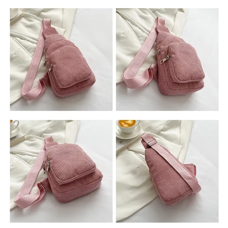 Newly Women Chest Pack 2023 Bags for Women Female Sling Bags Crossbody Shoulder Chest Bag Casual Girls Corduroy Messenger Pack