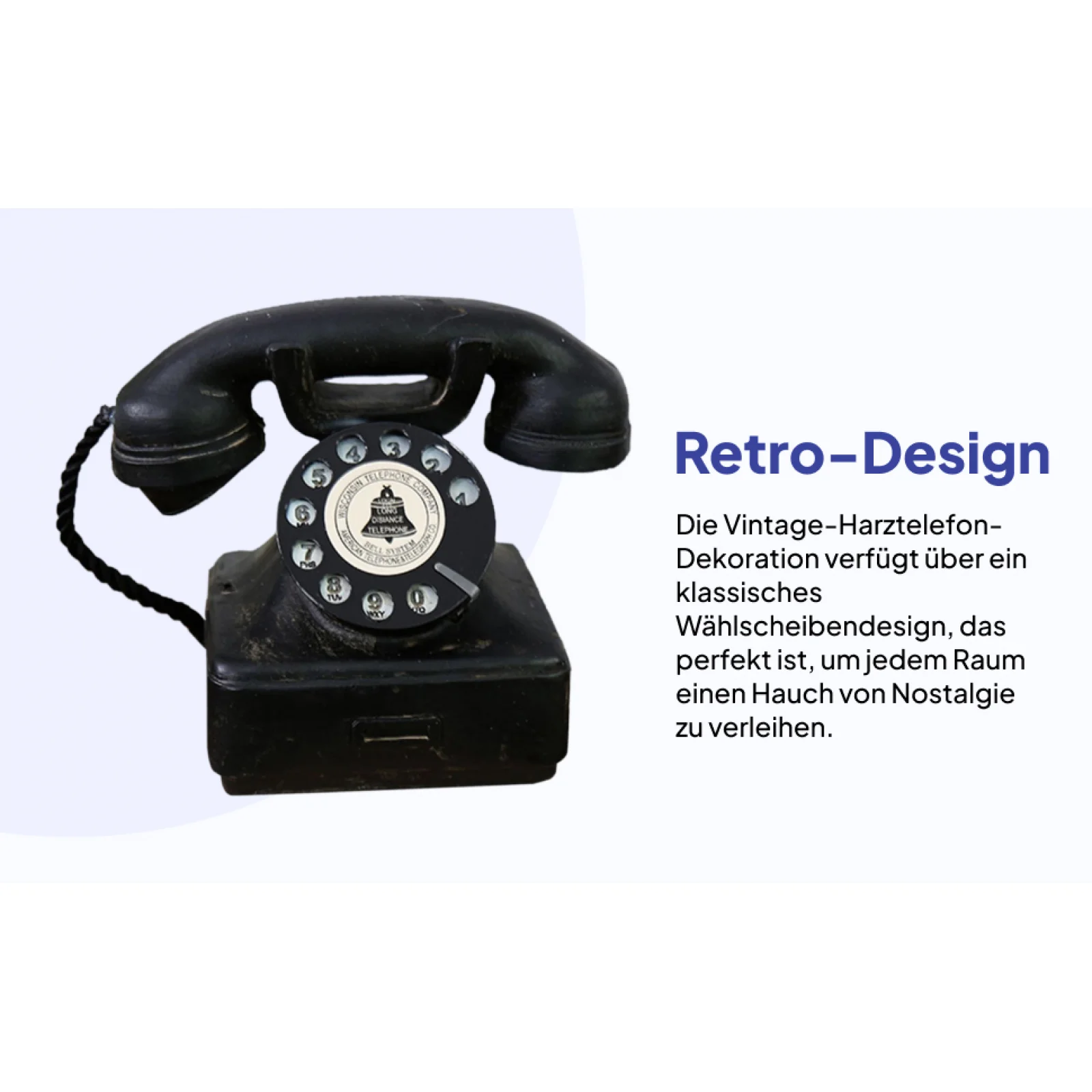 Creative Retro Phone Model Rotary Dialing Telephone Statue Artist Figurine Wall