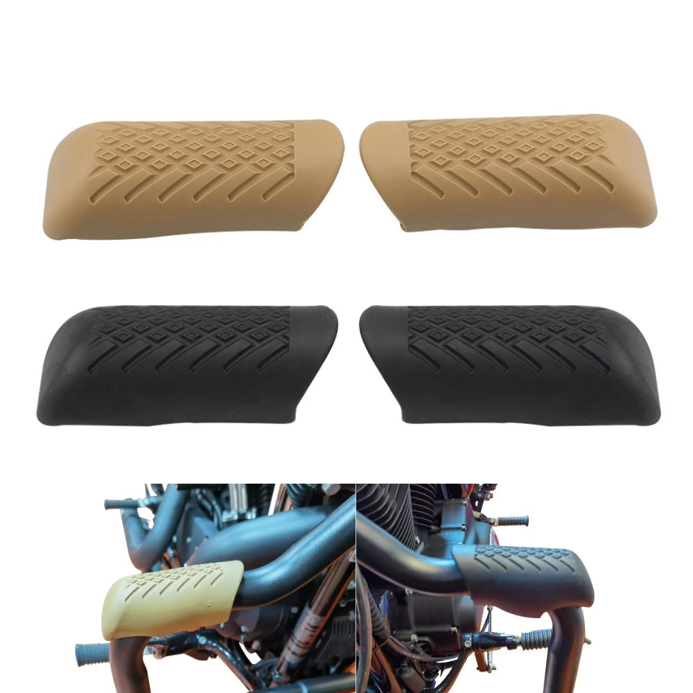 Motorcycle Engine Guard Crash Bar Sliders Rubber Knee Legs Protector Cover Anchors For Harley XG 500 750 XL883 XL1200 48 72