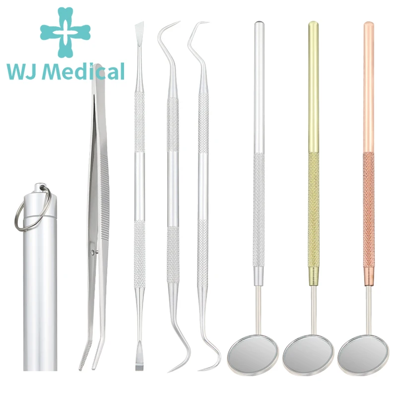 Outils de nettoyage des dents pour dentiste, Kit d'instruments dentaires, miroir buccal, sonde, crochet, ensemble de pincettes, outils de préparation pour dentisterie