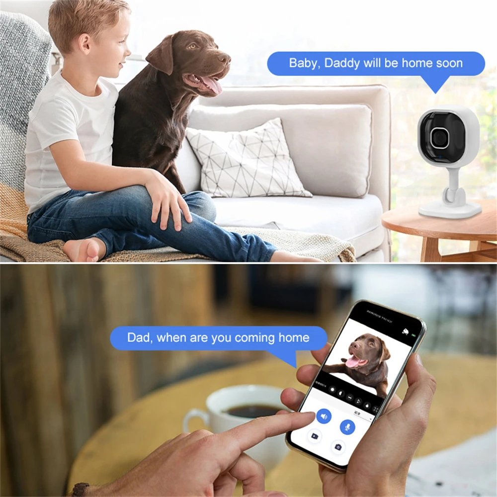 1080P Wifi Camera Surveillance Camera Mini Security Camera Home Baby Monitor Motion Detection Night Vision Two-Way Audio Camera