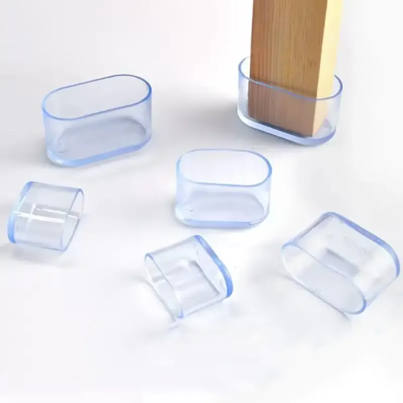 4/8/12/20Pcs Chair Leg Cap Rubber Feet-Protector Pads Non-slips Transparents Table Covers Furniture Leveling Feet Decor