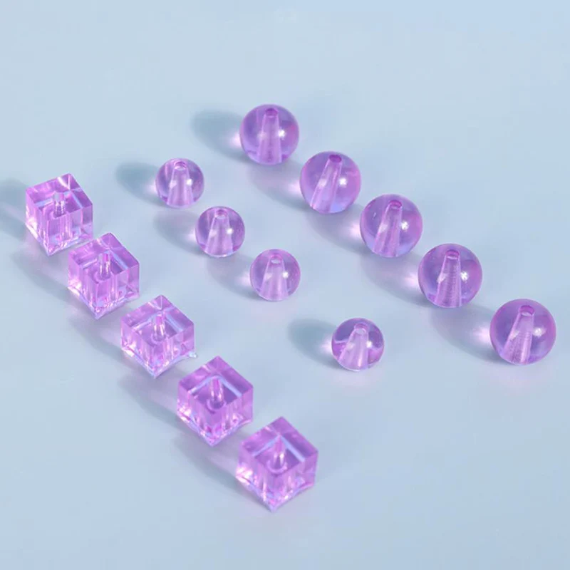 

6Styles Transparent Rectangle Silicone Bead Mould Square Ball 6 Hanging Holes DIY Epoxy Jewelry Mold Resin Molds For Jewelry