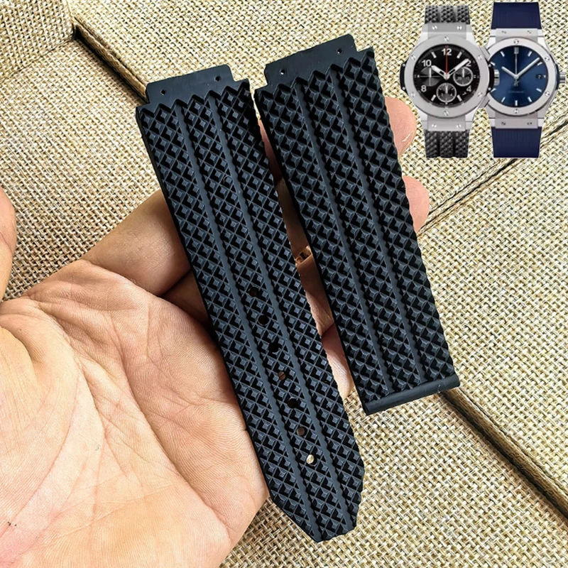 Silicon WatchBand For HUBLOT Big Bang Classic Fusion Series Skidproof Band Watch Strap 25*19mm black Wristband Watch Bracelet