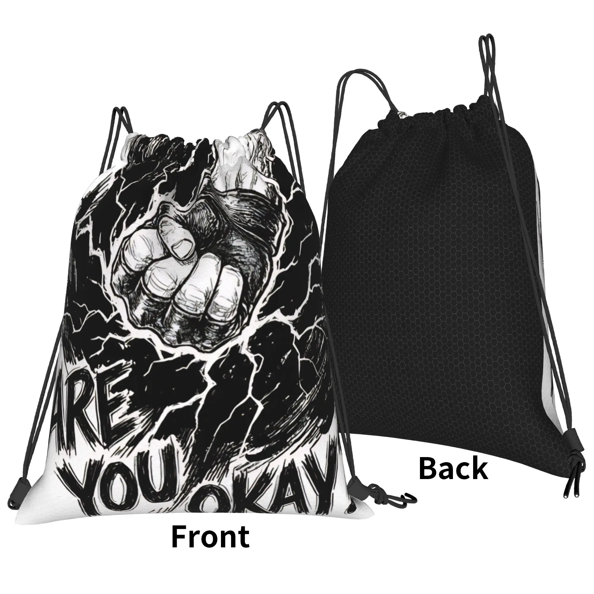 KOF vintage anime print Portable Travel Riding Gym Drawstring Storage Sporty Backpacks