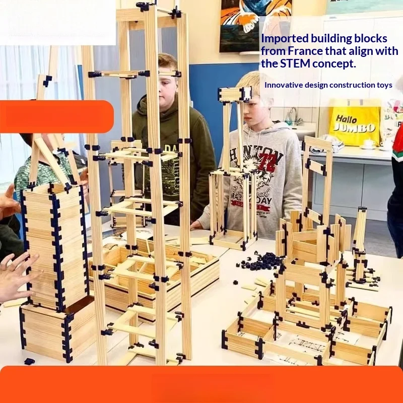 Houten Kapla-blokken met kliksluiting, een educatief en stimulerend bouwspeelgoed voor kinderen, geschikt voor zowel jongens als meisjes.