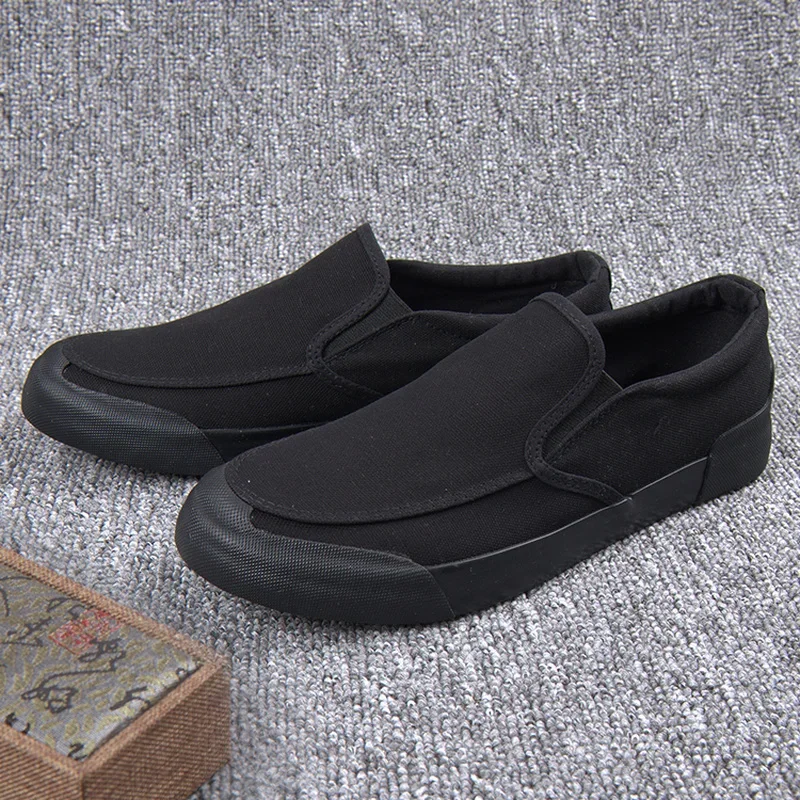 Mùa Thu Nam Vulcanize Giày Sneaker Thoáng Khí Đơn Giản Joker Cho Nữ Xuân Thu Slip On Nam Vải Canvas Chịu Mài Mòn đế Bằng