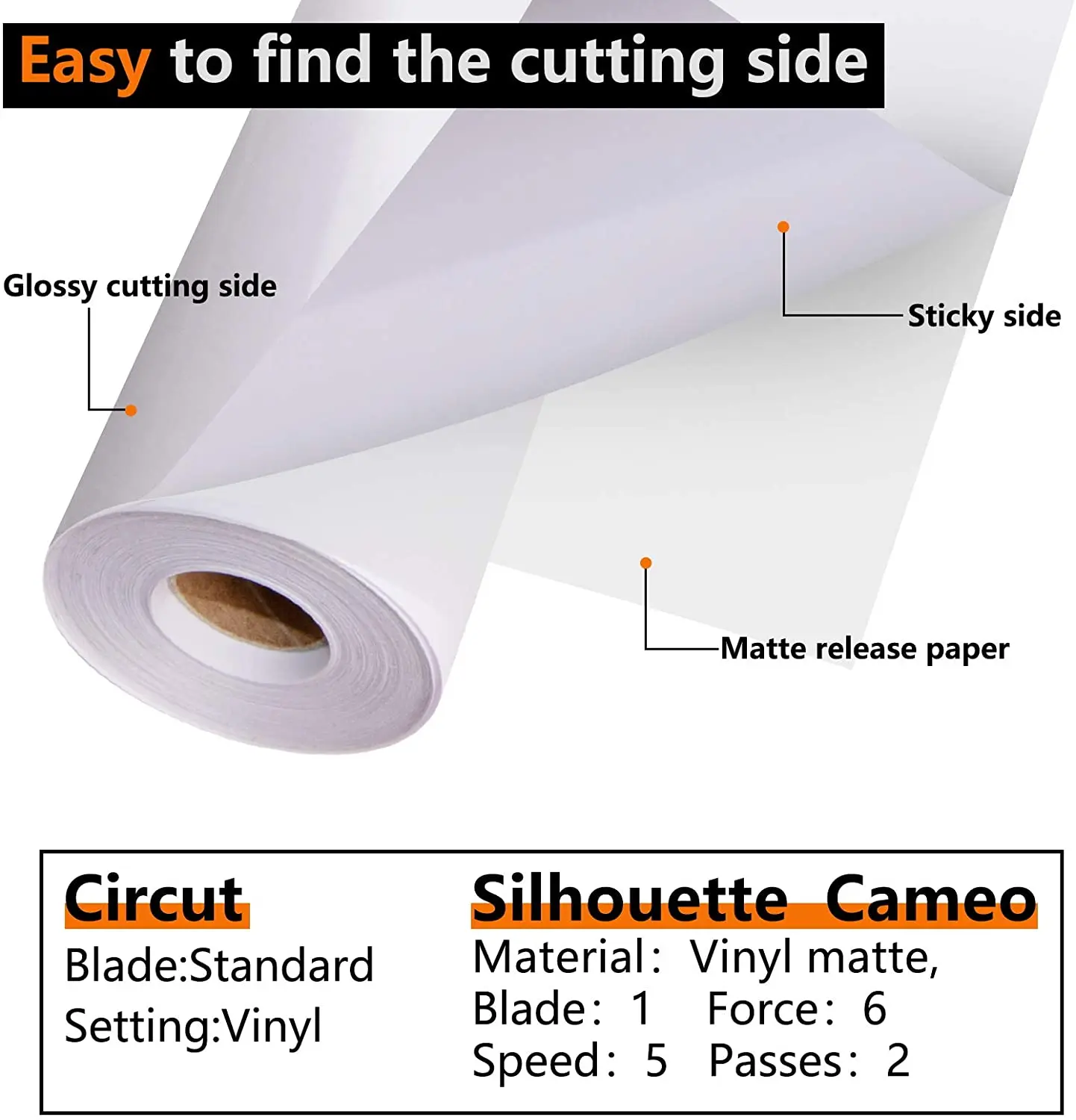 cutting side Permanent Adhesive Vinyl Roll