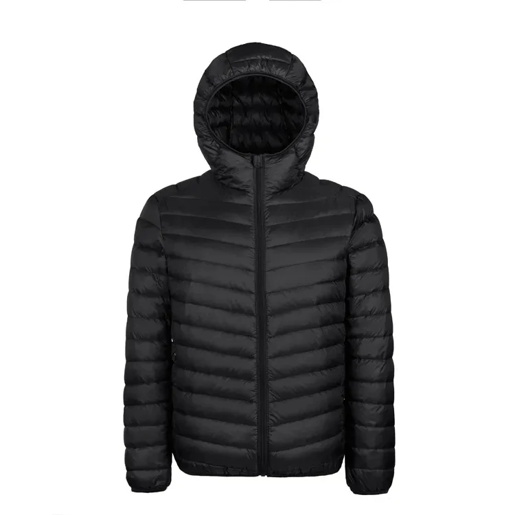 Korean Streetwear Feather Coat Hooded Down Jacket Warm Men Clothes Spring Autumn Fashion Brand Ultra Light Duck Down Jacket Mens