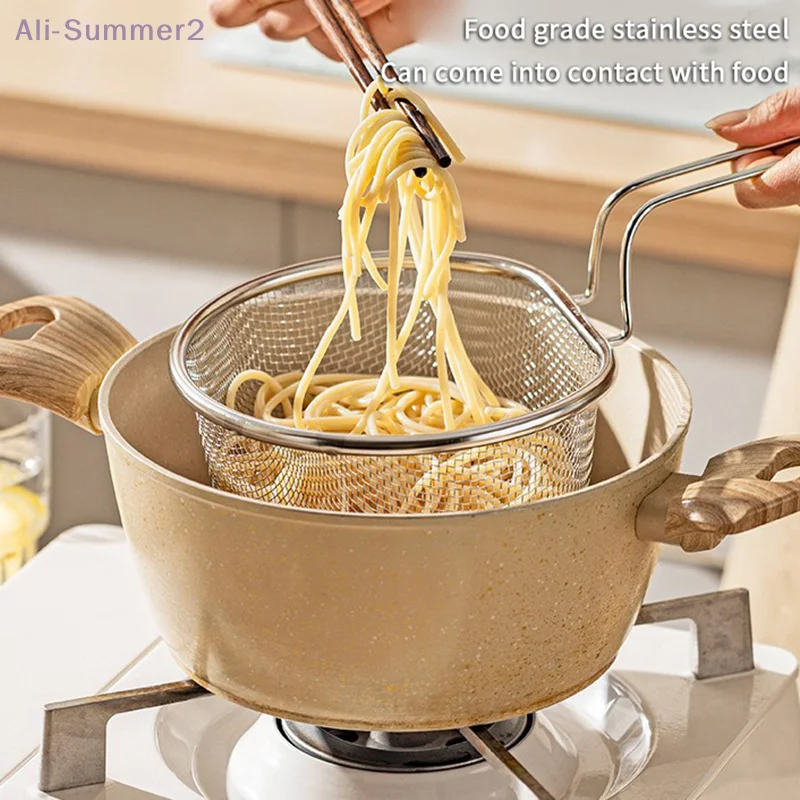 Fotografia 5: {MX} Colher de coador de skimmer de aço inoxidável, malha fina, colher com fenda, cesta de fritura profunda, panela quente, utensílio de cozinha