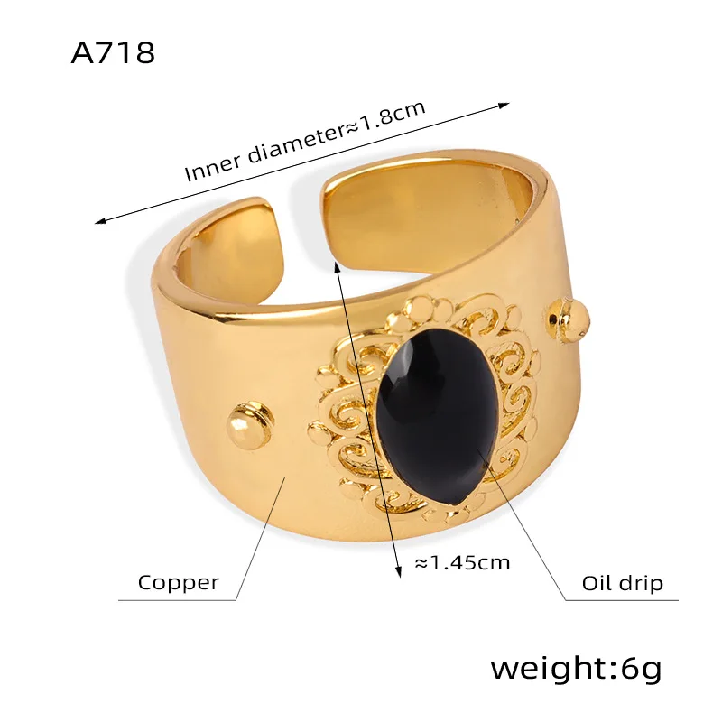 Women\'s Rings Copper Gold Plated Vintage Open Rings For Woman Adjustable Luxury Designer Jewelry Accessories Couples Ring Gifts