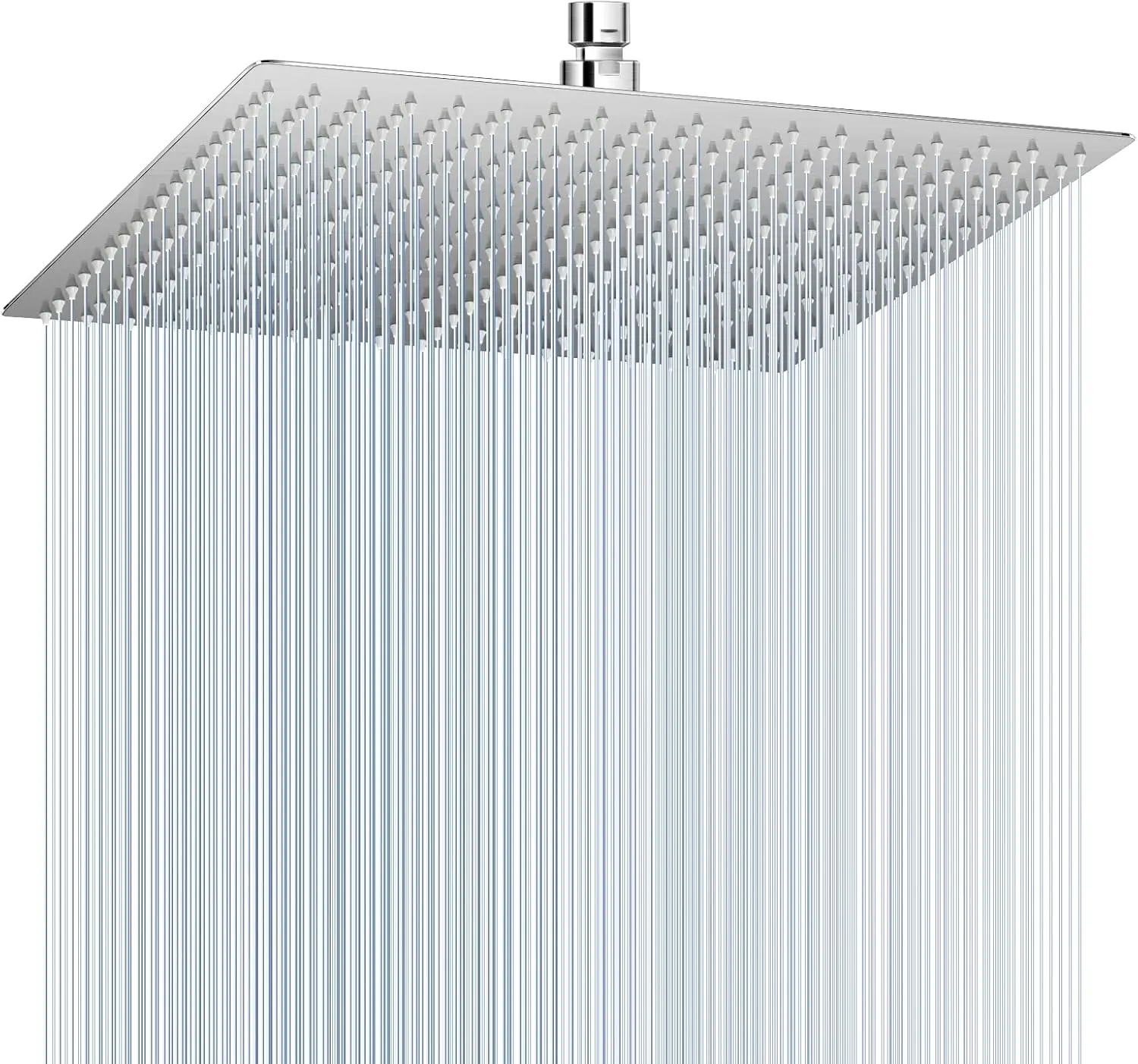 

16 Inch Brushed Nickel Rain Shower Head, 304 Stainless Steel with 324 Silicone Nozzles, Ceiling Mounted