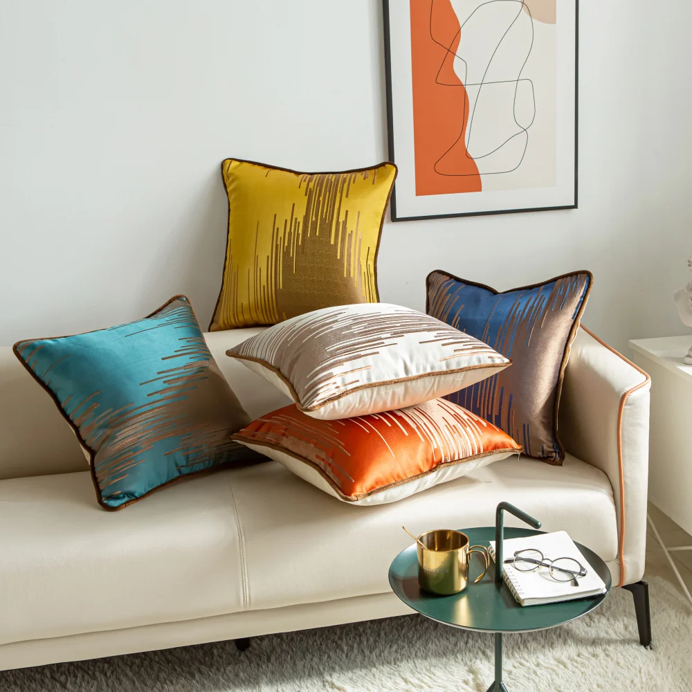 Luxury Jacquard Cushion Cover 45x45cm Embroidery Home Decor Sofa Pillow Cover Car Decorative Pillowcase Quick-Sand Cushion Cover