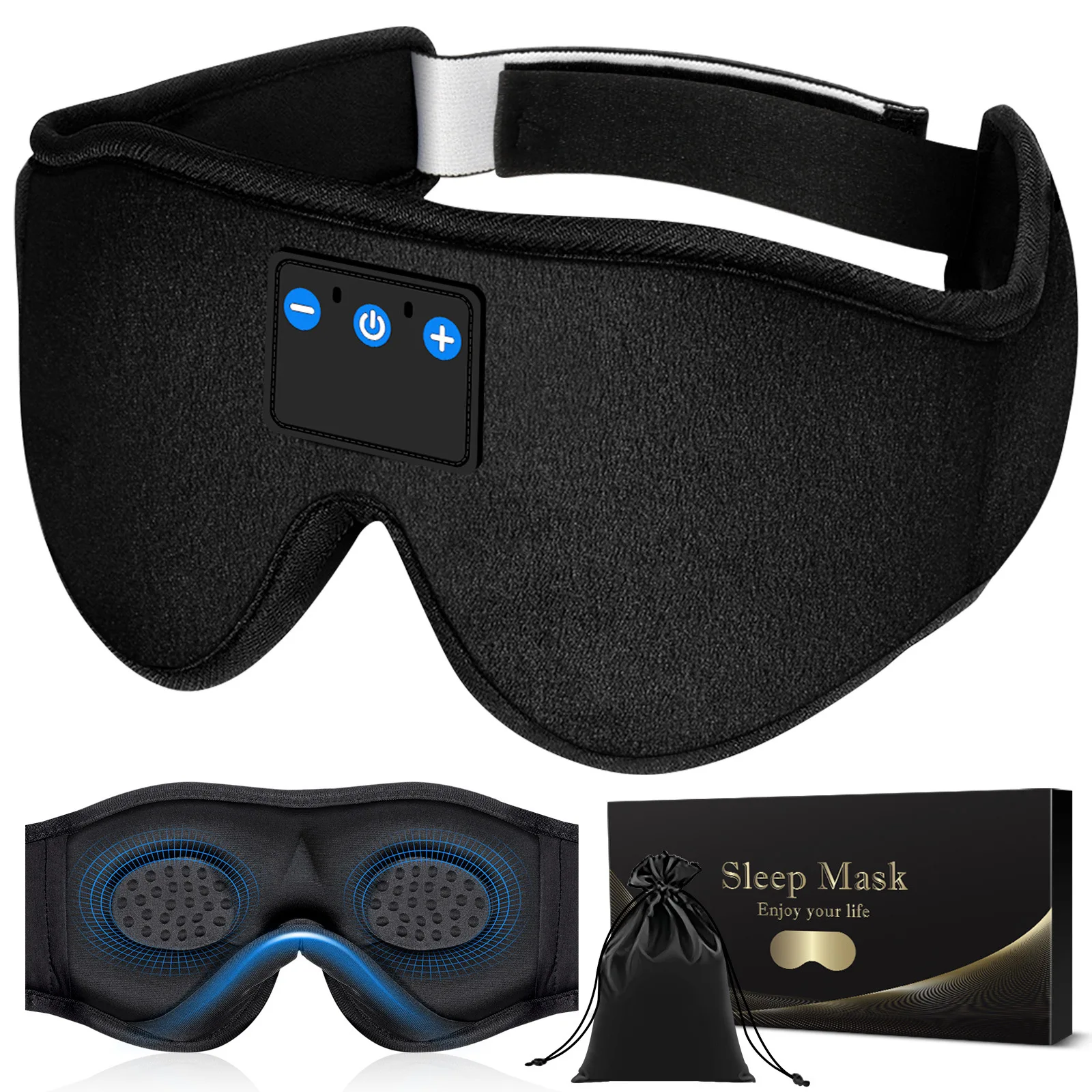 Best-Selling 3D Smart for  Sleep Eye Mask Insomnia Relaxation Meditation for Home Travel Office Sports & Entertainment