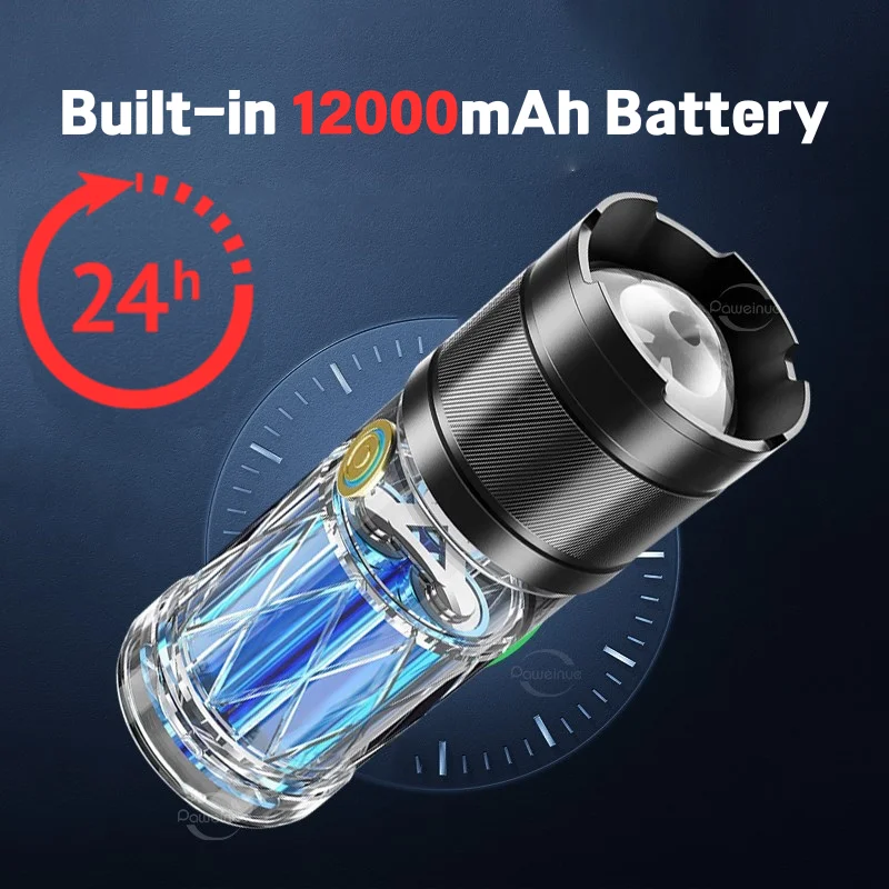 High Strong Power Led Flashlight Rechargeable USB Flashlights Long Range 5000M Zoom Tactical Torch Fishing Camping Work Lantern