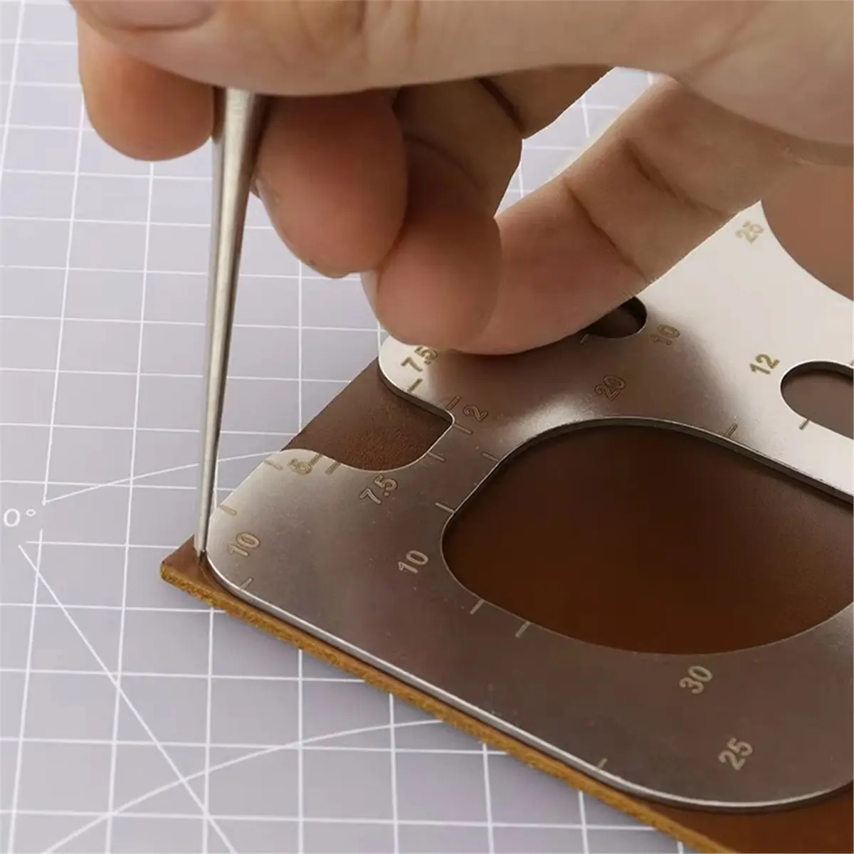 R Positioning Ruler Stainless Steel Fillet Template Leather Making Tool DIY Chamfer Cutting Ruler