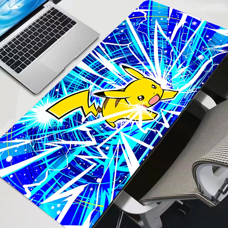 

90x40cm Anime Mouse Pad Gaming Accessories Mousepad Game Completo Computer P-Pokemon Pikachu Keyboard Desk Mat Varmilo Table Pad