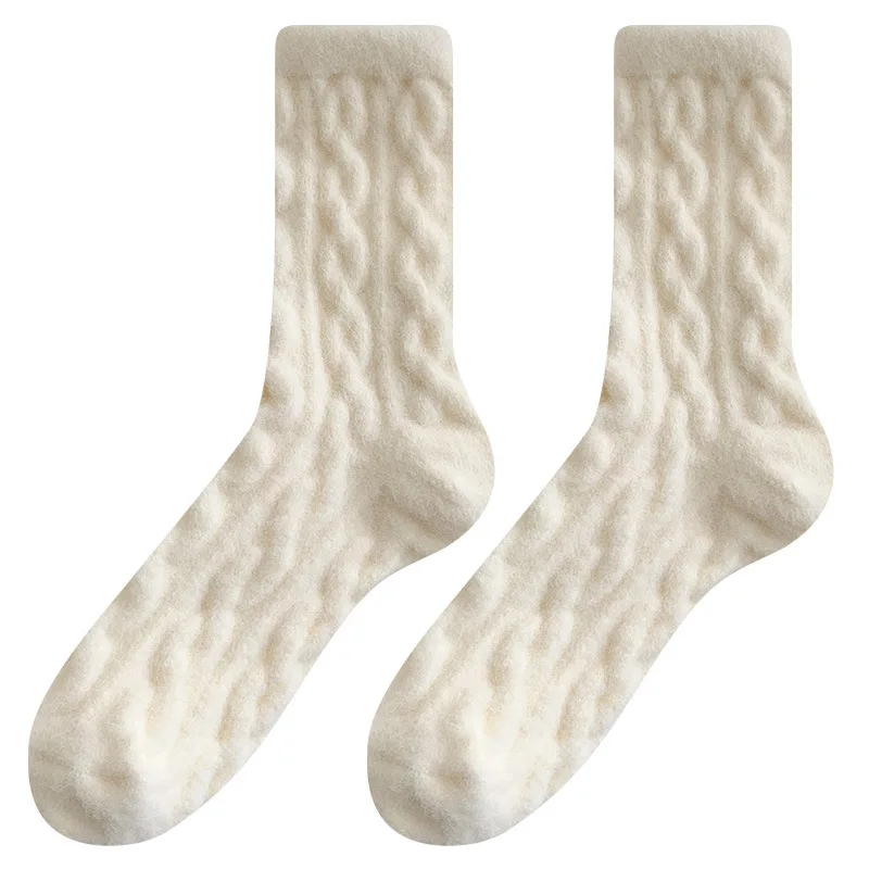 9 أزواج الشتاء الجوارب السميكة للنساء بلون النمط الياباني الصوف الدافئة المنزل الطابق النوم الجوارب الكبار الحرارية امرأة الجوارب #6