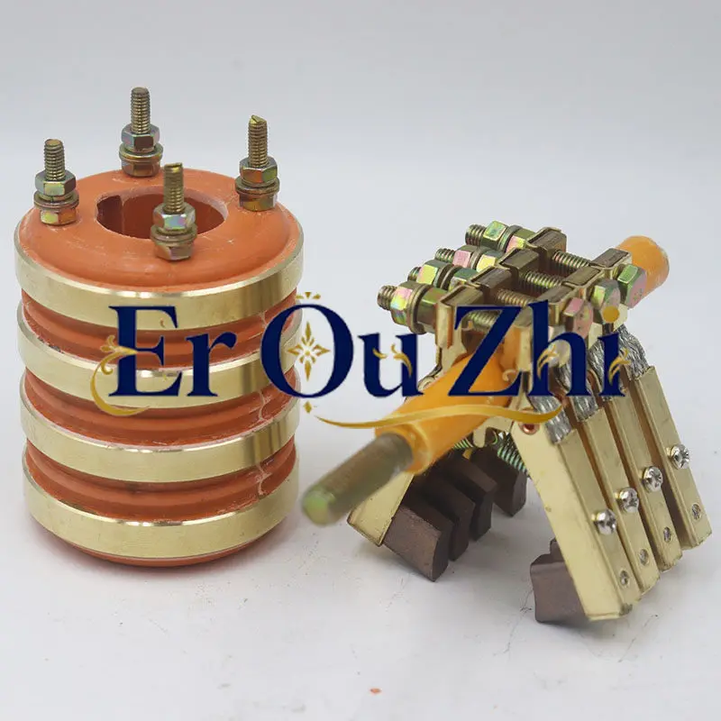 4リングコレクターリング銅リング4方向導電スリップリング内径20-25-30-35外径57高さ68キー溝8mm