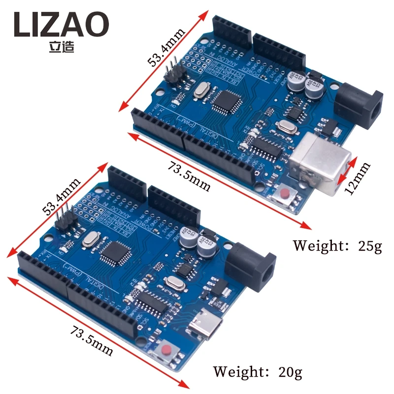 LIZAO LGT8F328P UNO R3 Control Board 16Mhz CH340G USB Serial Module Fully Replace ATmega328P For Arduino UNO R3 DIY Projects