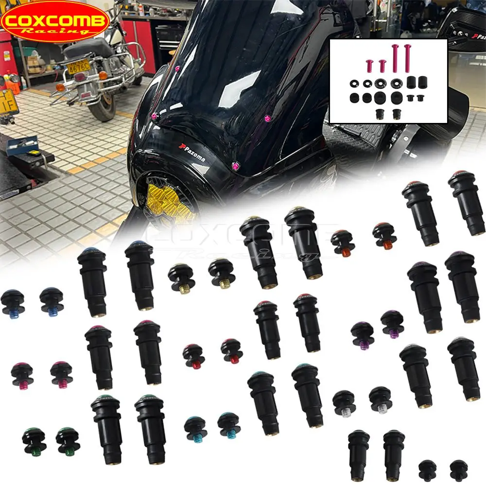 T-Sport Fairing Cowl Nut Motorcycle Windshield Wind Screen Screw Bolt For Harley Softail Low Rider S FXLRS Dyna Street Bob FXBBS view 2