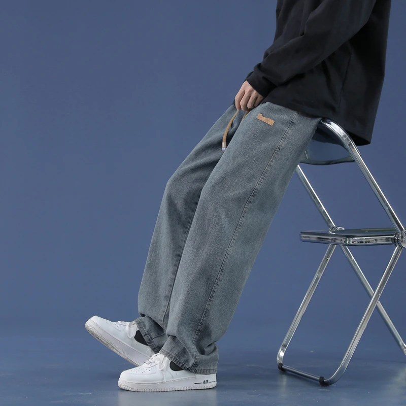 Wide-leg Jeans Summer Thin Loose Retro Straight Pants Casual Long Pants