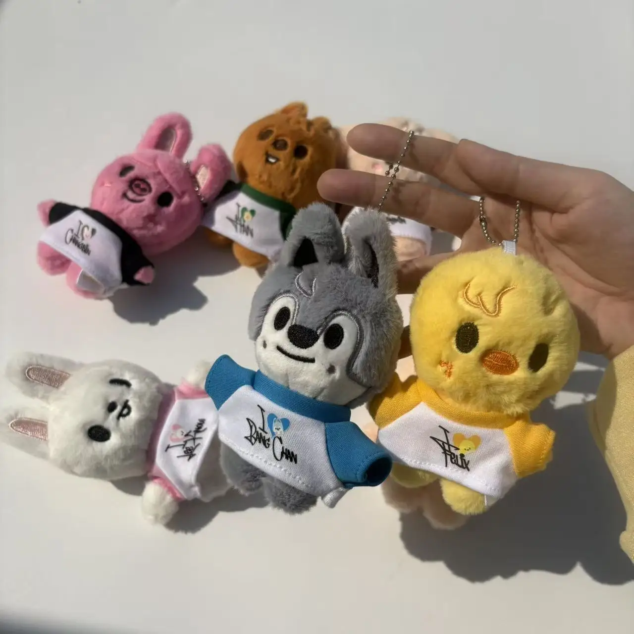 New SKZOO Stray Kids Keychain Color T-shirt Cartoon Plush Animal Doll Kawaii Children Adult Fans Gift SKZ Fans Collection