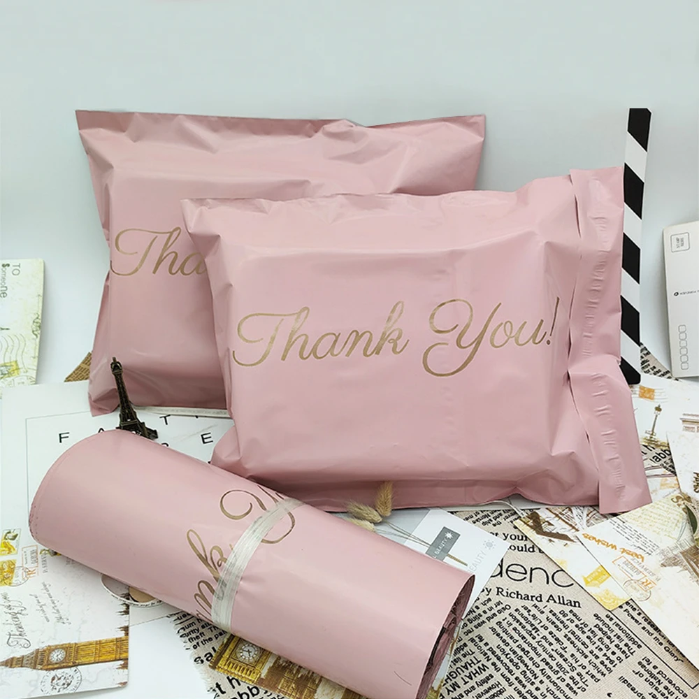 100pcs Pink Gift Packaging Supplies Sealed Express Bag Packing Bag Mailing Bag, Express Packing Supplies,Wedding Birthday Party