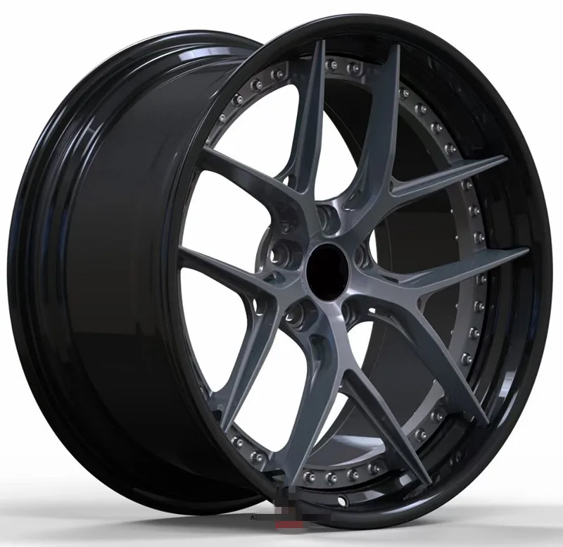 

Gloss black deep concave milled lip milled rivets aftermarket forged wheels rims 4x4 17 inch 2 pcs