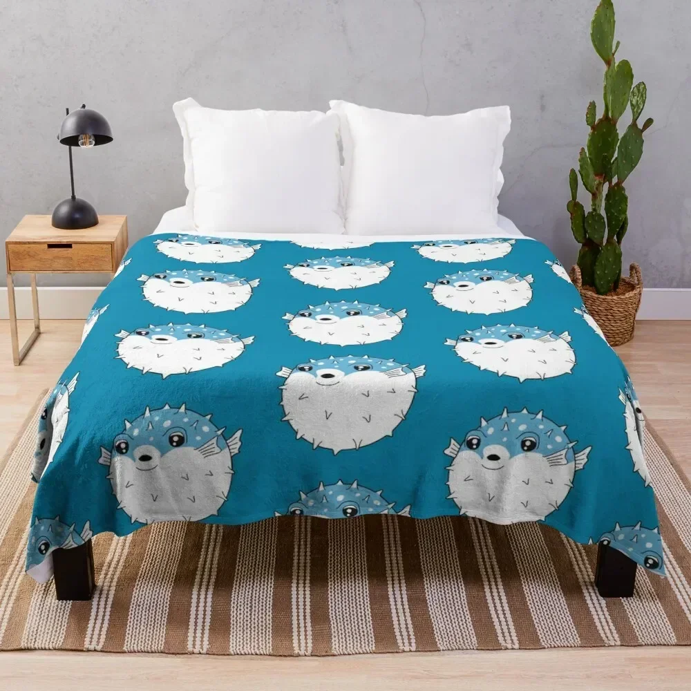 Fugu puffer fish Throw Blanket Warm for winter Flannel Blankets