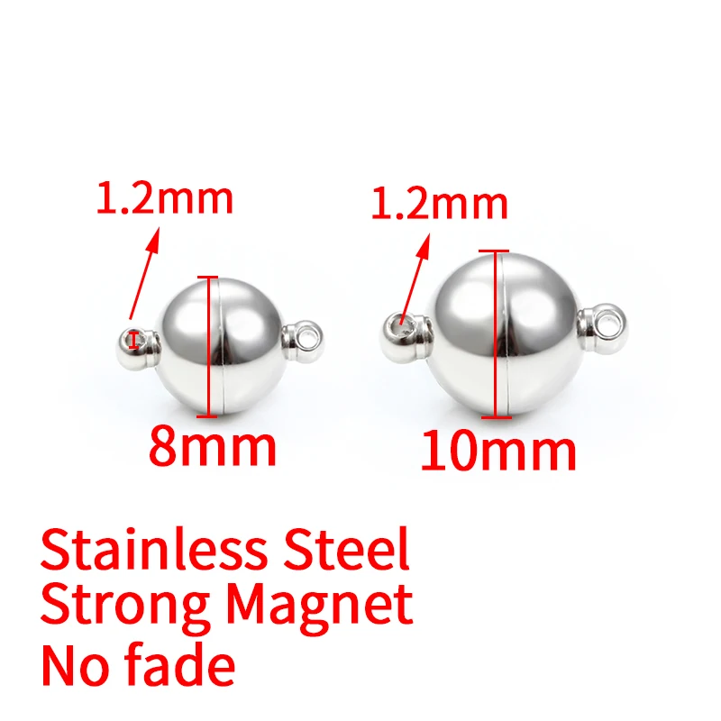 1-3Pcs Stainless Steel Round Ball Strong Magnet Clasps For Jewelry Making Accessories DIY Charms Necklace Bracelet Connector