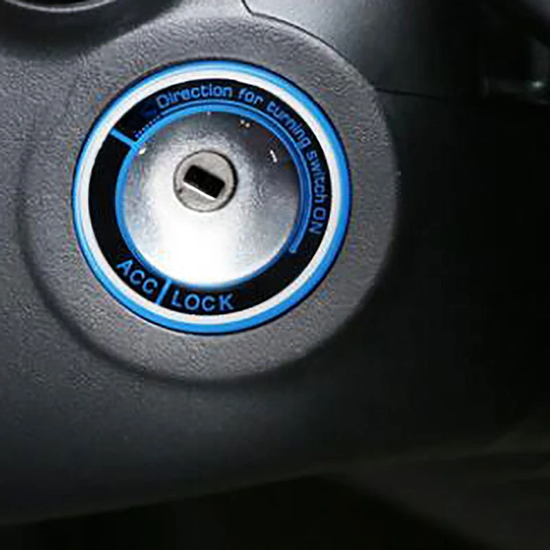 Jameo Auto Car Led Ignition Key Ring Decoration Cover Sticker Car for Ford New Fiesta MK7 Ecosport 2012 - 2016 Accessories